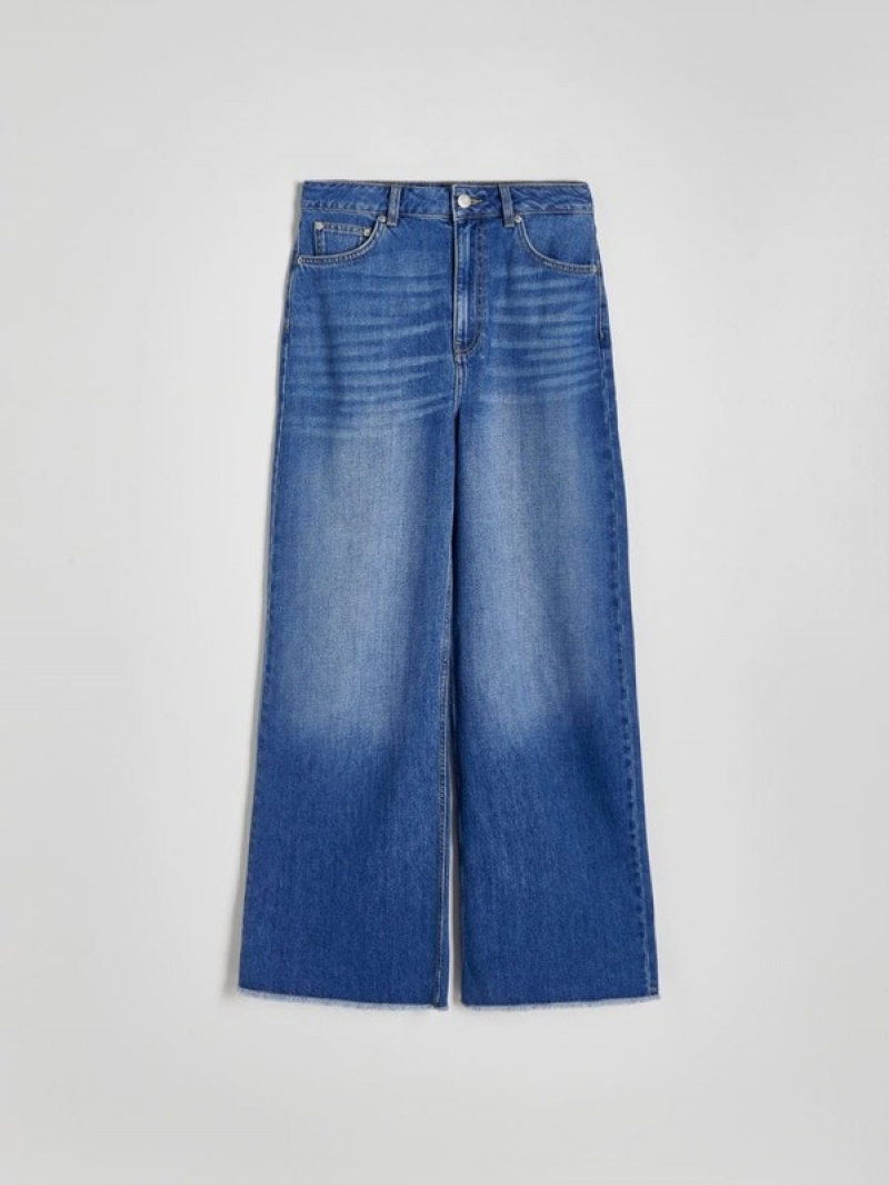 Blue Women's Reserved Wide Leg Jeans | 56873QCKG