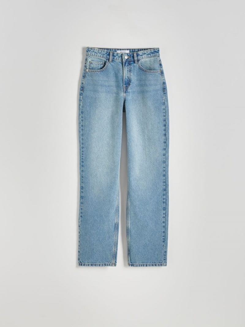 Blue Women's Reserved Wide Leg Jeans | 65874CWRK