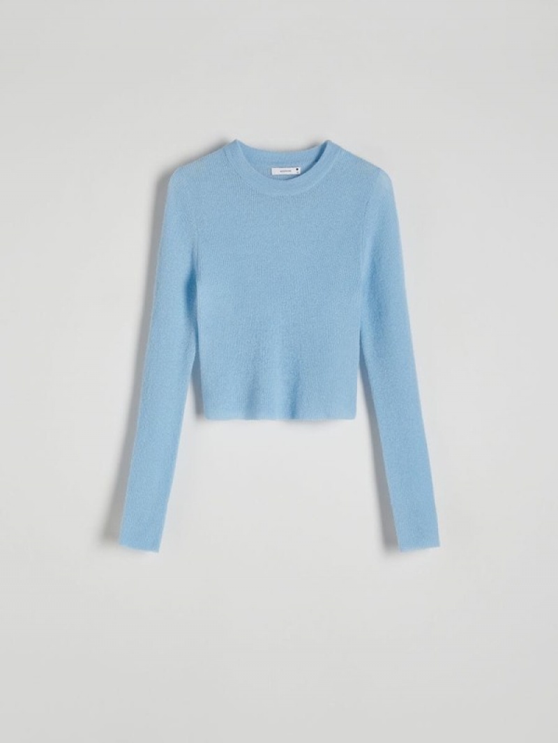 Blue Women's Reserved Wool Blend Sweaters | 38204TPUZ