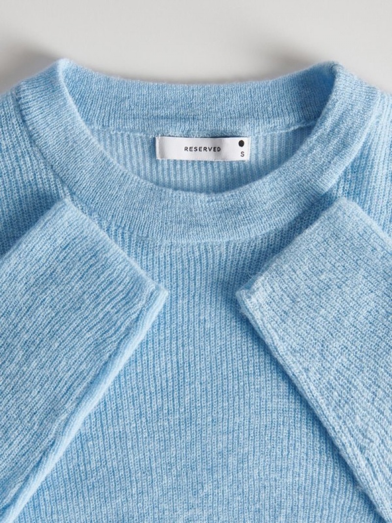 Blue Women's Reserved Wool Blend Sweaters | 38204TPUZ