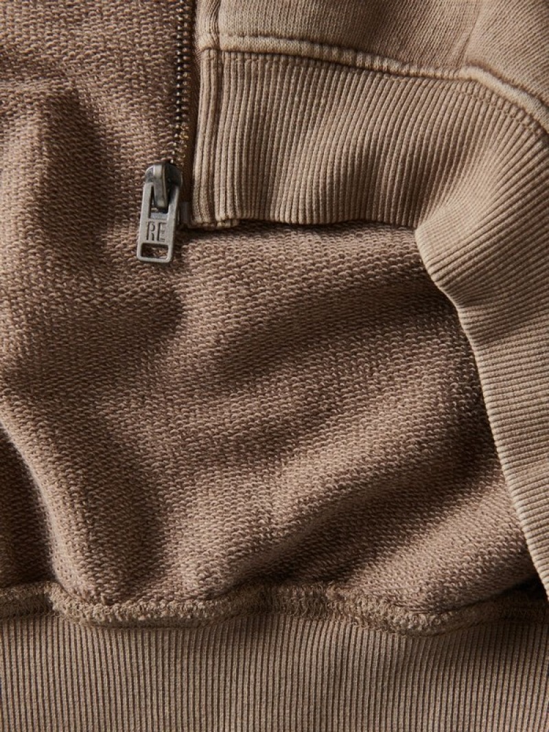 Brown Boys' Reserved Do-up Hooded Jogging Top Sweaters | 37916ZYRH