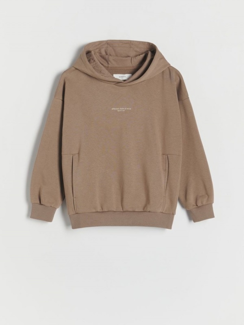 Brown Boys' Reserved Oversized Sweaters | 29304EZGU