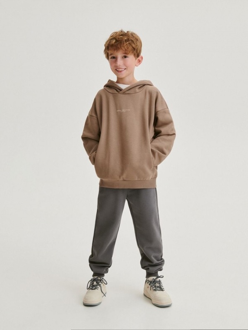 Brown Boys' Reserved Oversized Sweaters | 29304EZGU