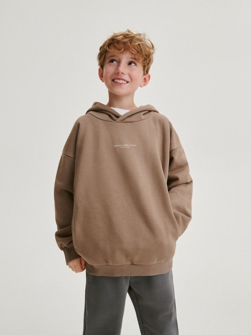 Brown Boys' Reserved Oversized Sweaters | 29304EZGU