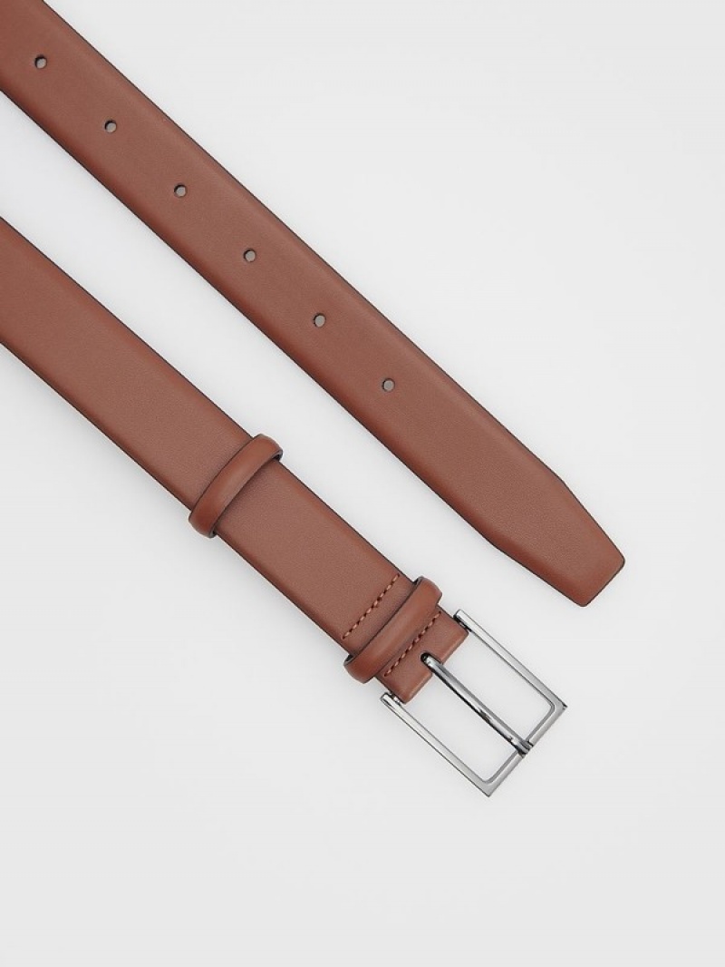 Brown Men's Reserved Combined Materials Belts | 84073FNAS