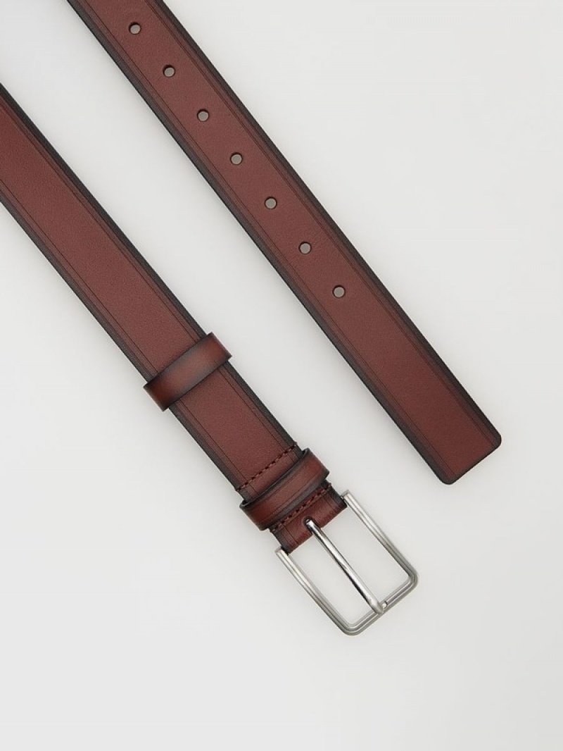 Brown Men's Reserved Combined Materials Belts | 68350INRX