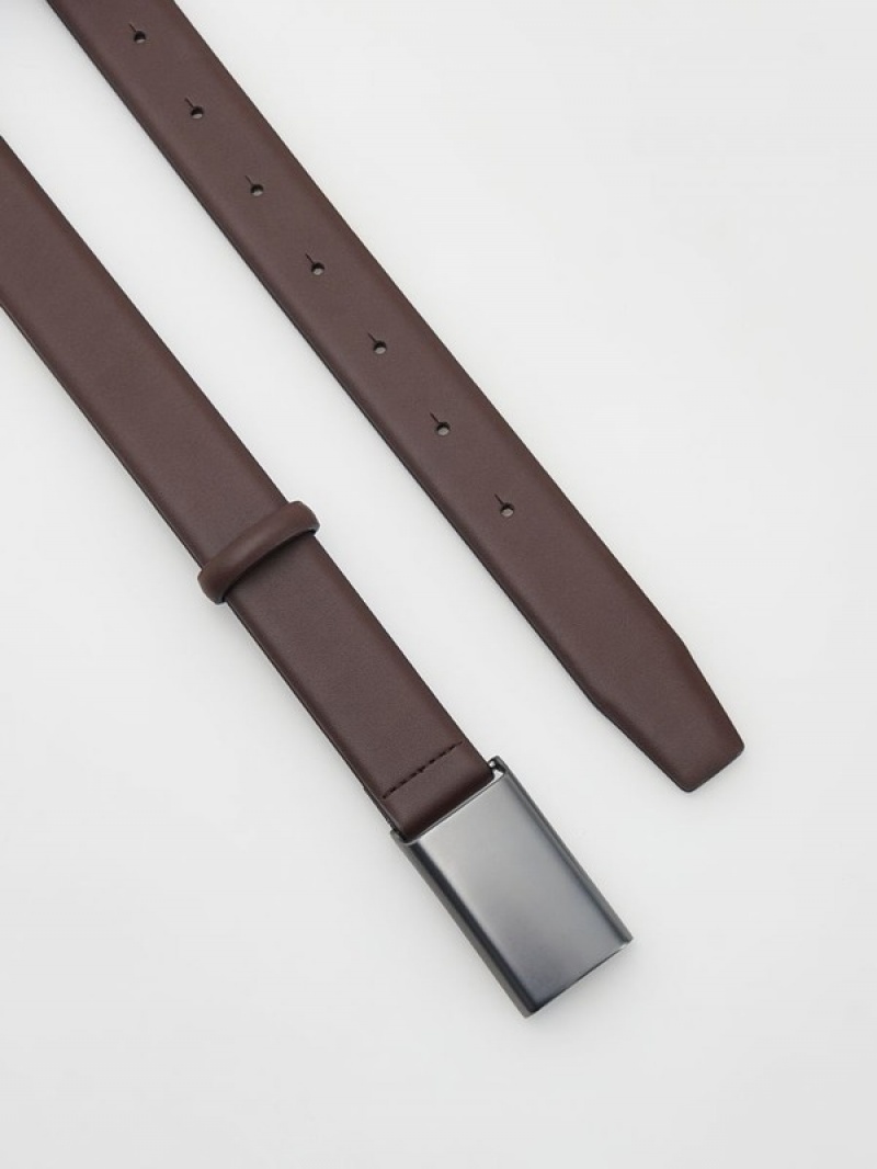 Brown Men's Reserved Combined Materials Belts | 96037CMTI