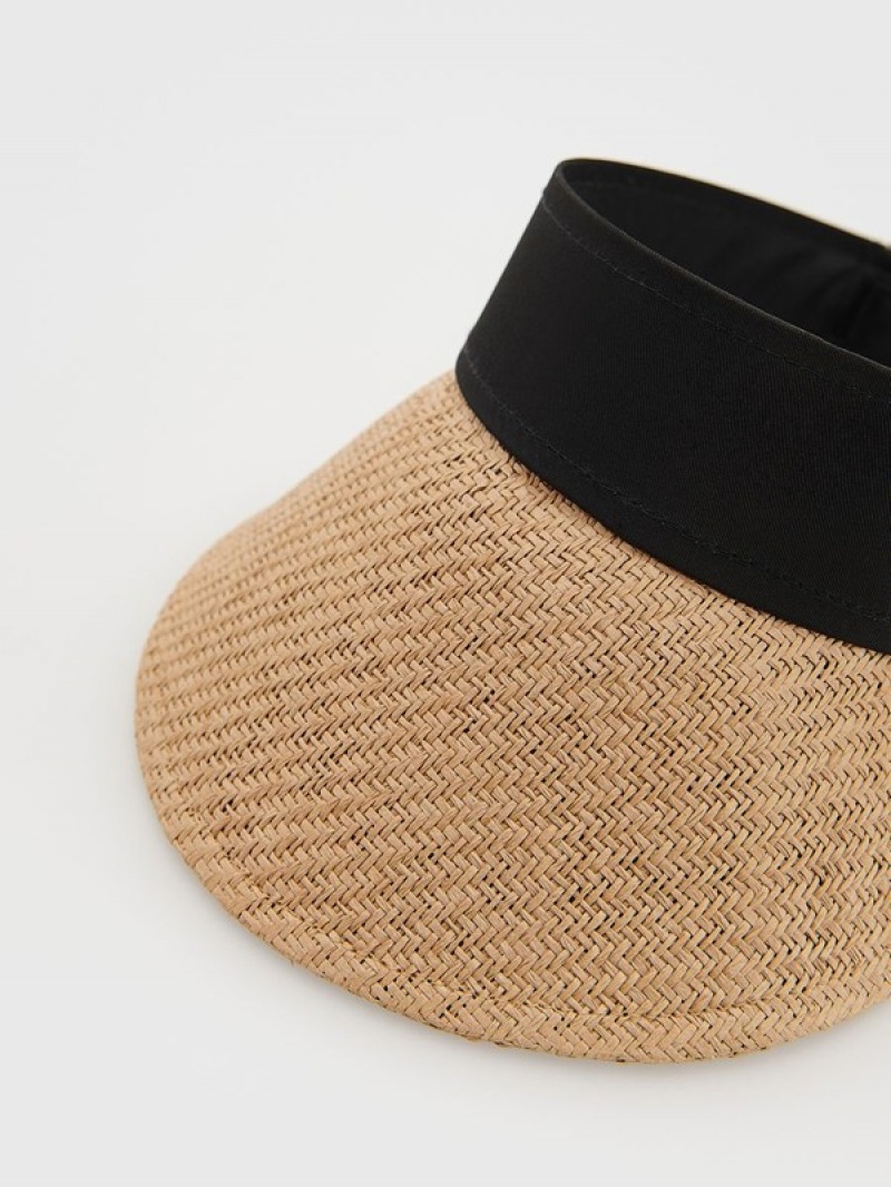 Brown Women's Reserved Woven Visorribbon Detail Caps | 08631PHRT