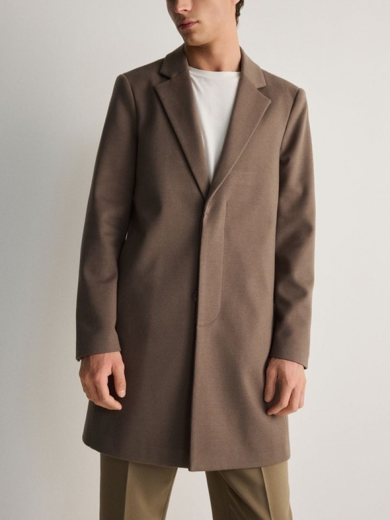 Coffee Men's Reserved Classic Coats | 52637ENZC