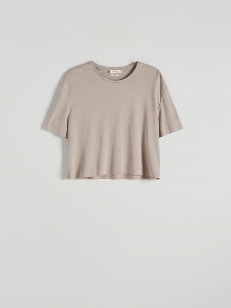 Coffee Women's Reserved Modal Blend T-shirts | 09536FUDG