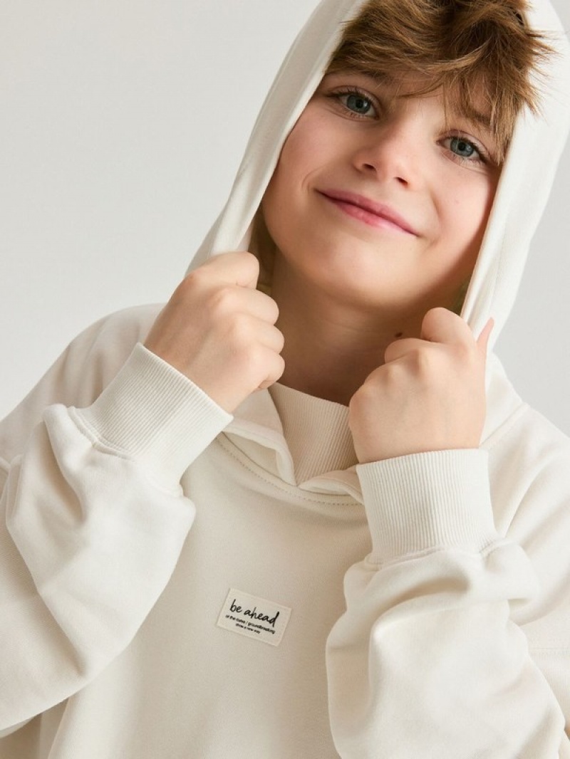 Cream Boys' Reserved Oversized Sweaters | 07345LPKJ