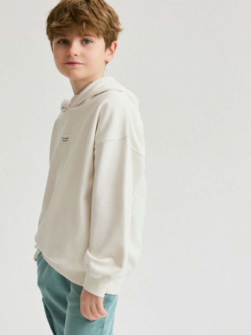 Cream Boys' Reserved Oversized Sweaters | 07345LPKJ