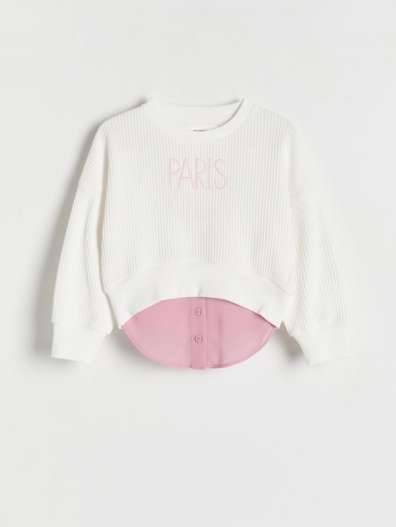 Cream Girls' Reserved Jogging Top Sweatshirts | 48206EJAR