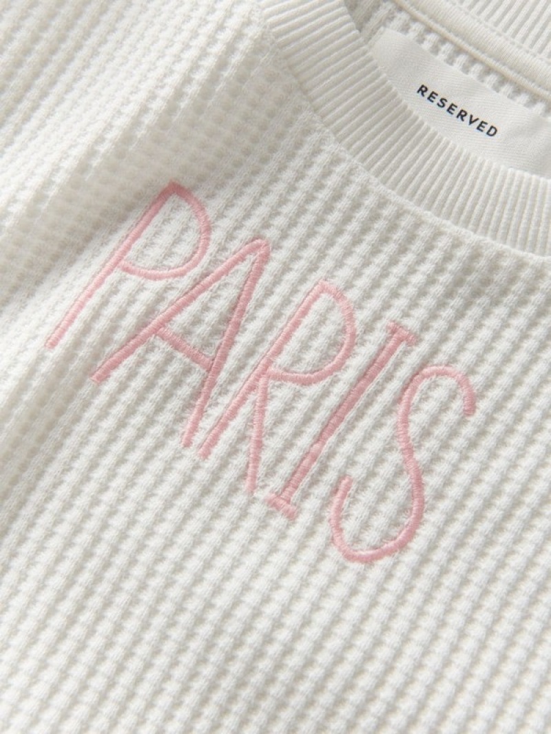 Cream Girls' Reserved Jogging Top Sweatshirts | 48206EJAR