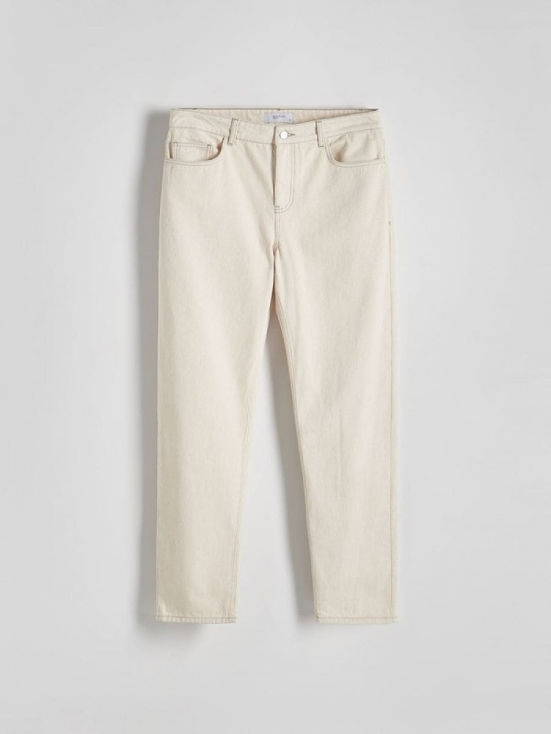 Cream Men's Reserved Loose Jeans | 63890JXVF