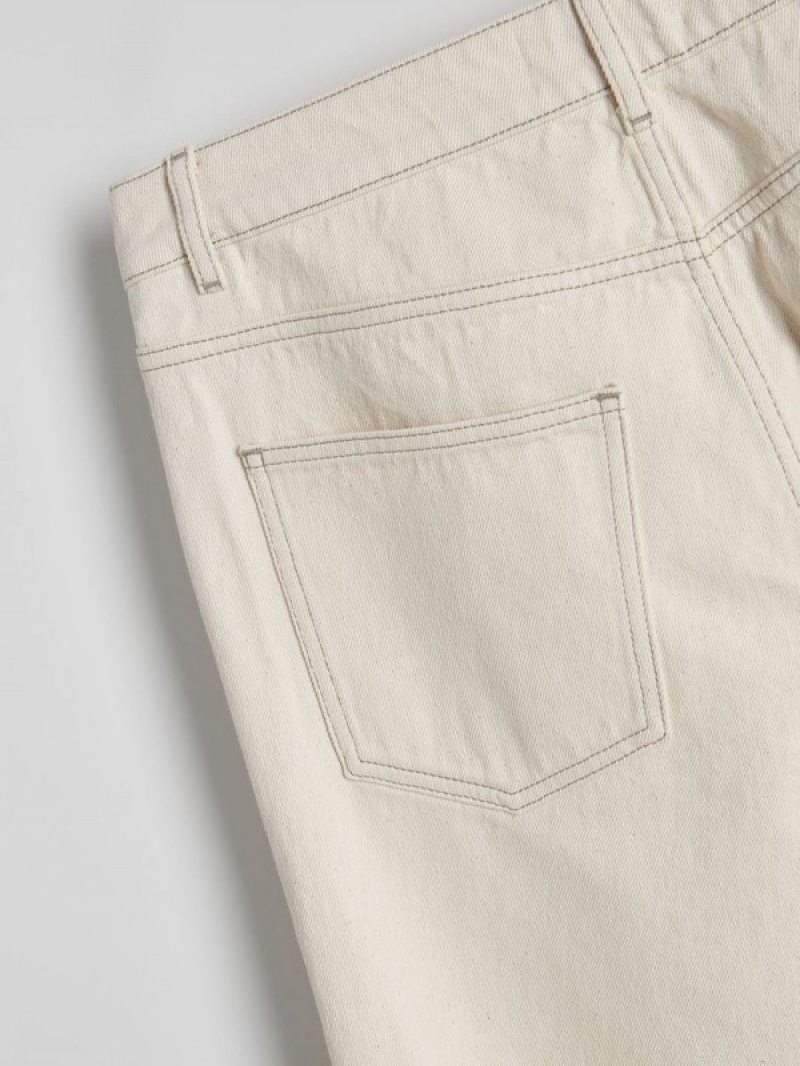 Cream Men's Reserved Loose Jeans | 63890JXVF