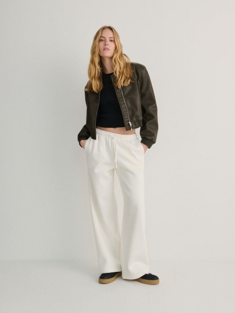 Cream Women's Reserved Cargo Trousers | 32816HMOR