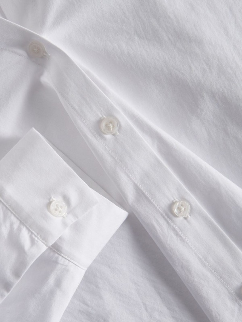 Cream Women's Reserved Cottontie Detail Shirts | 75098FTPU