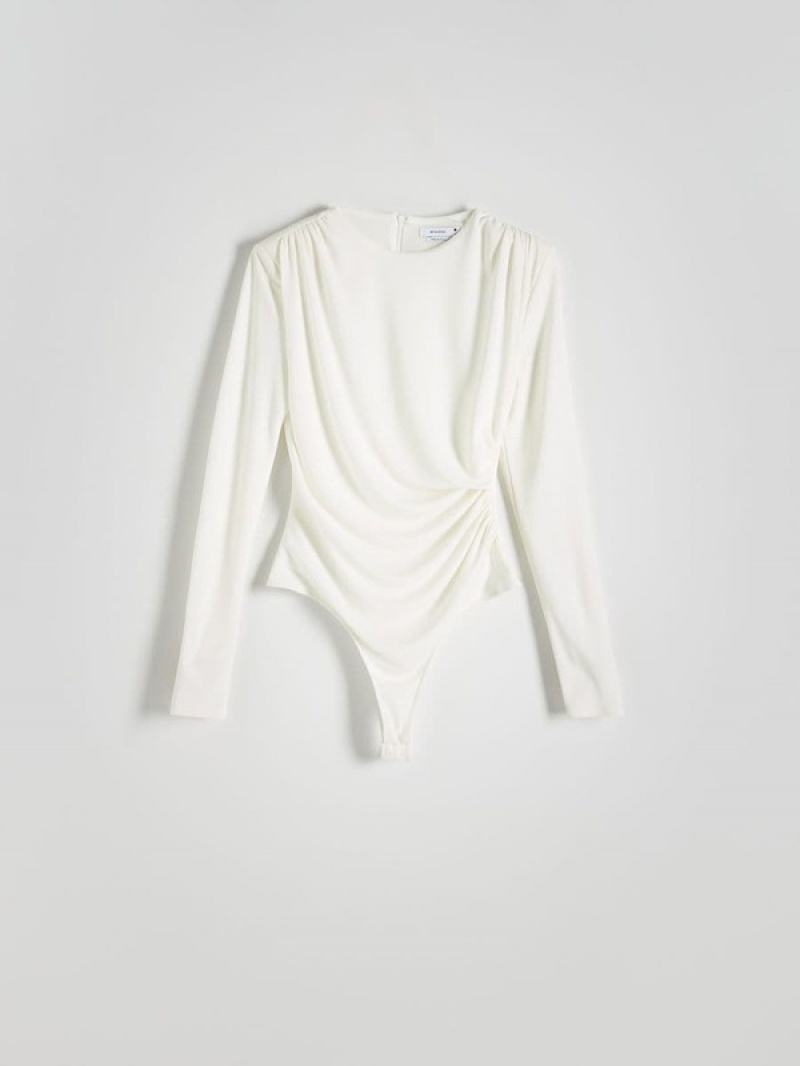 Cream Women's Reserved Long Sleeve Body Shirts | 76149GIOM