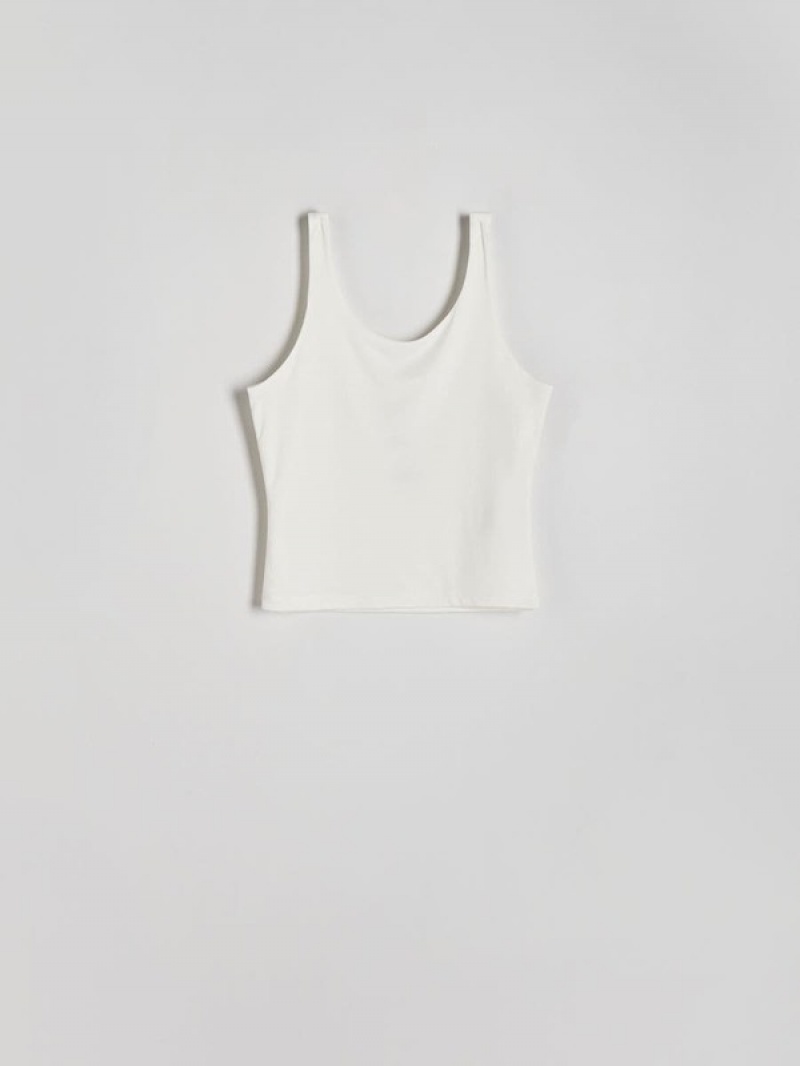 Cream Women's Reserved Singlet T-shirts | 18760MAWB