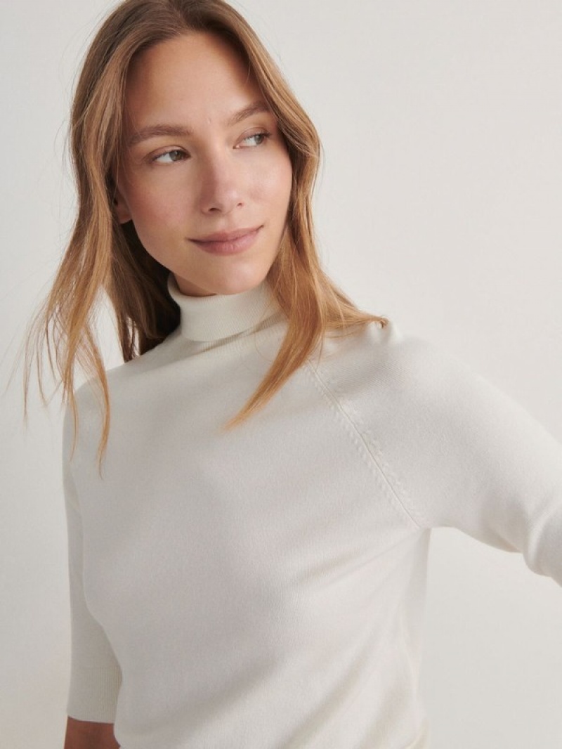 Cream Women's Reserved Turtleneck Shirts | 42569KIGC