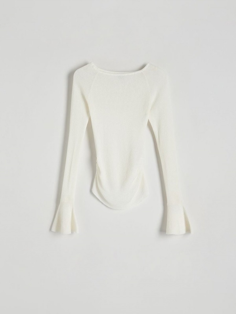 Cream Women's Reserved Viscose Sweaters | 94637RECH