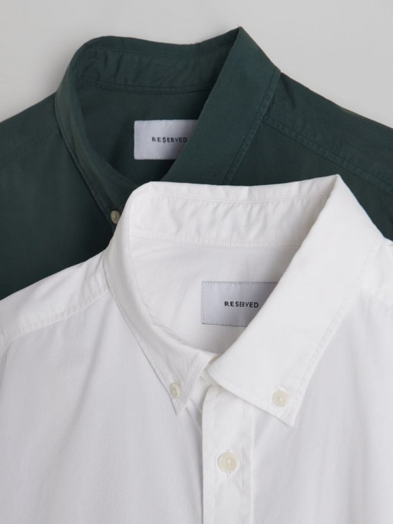 Dark Green Men's Reserved Regular Fit Shirts | 45061CTKM