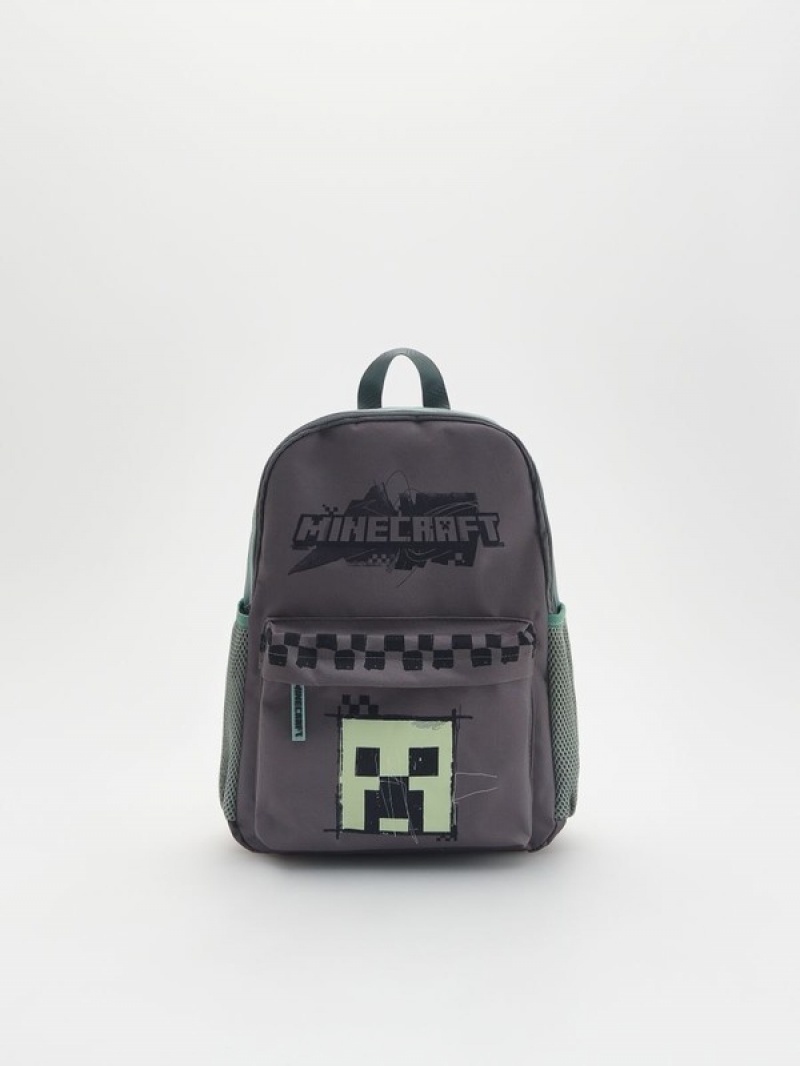 Dark Grey Boys\' Reserved Minecraft Bags | 90253BUFP