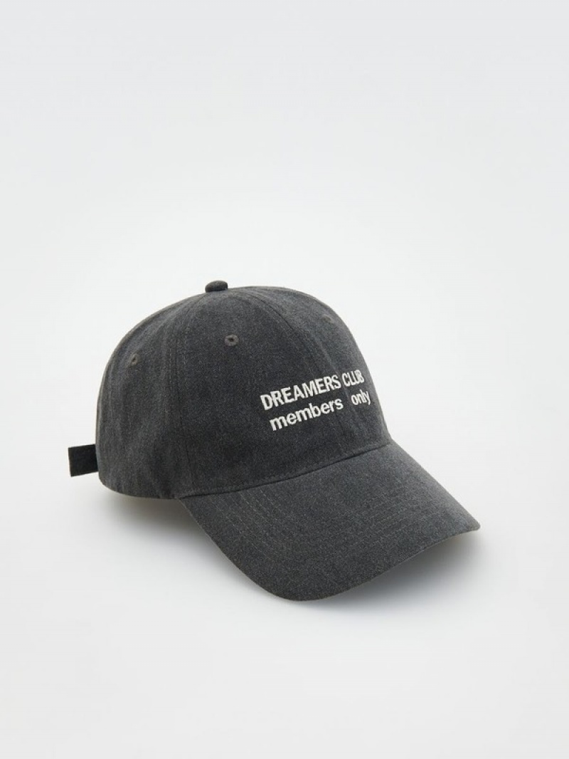 Dark Grey Women's Reserved Bucket Caps | 35049HDQS