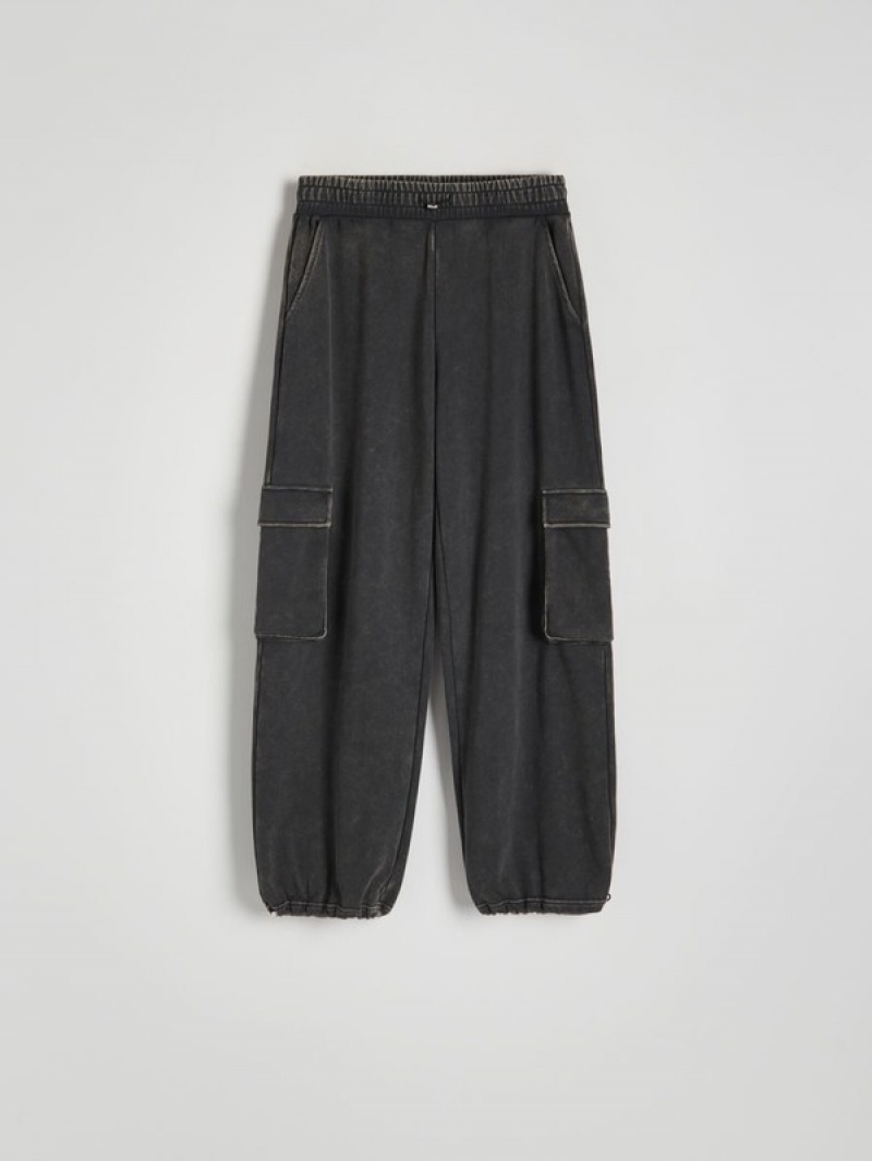 Dark Grey Women's Reserved Cargo Trousers | 84615ESKM