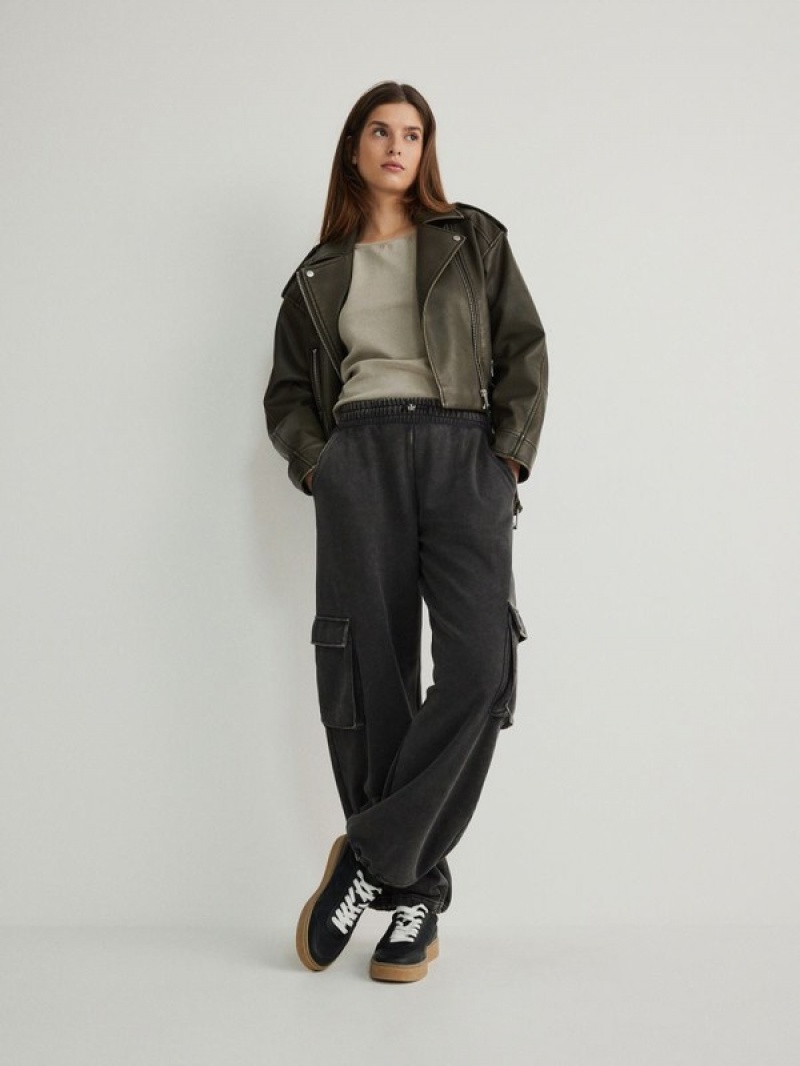 Dark Grey Women\'s Reserved Cargo Trousers | 84615ESKM