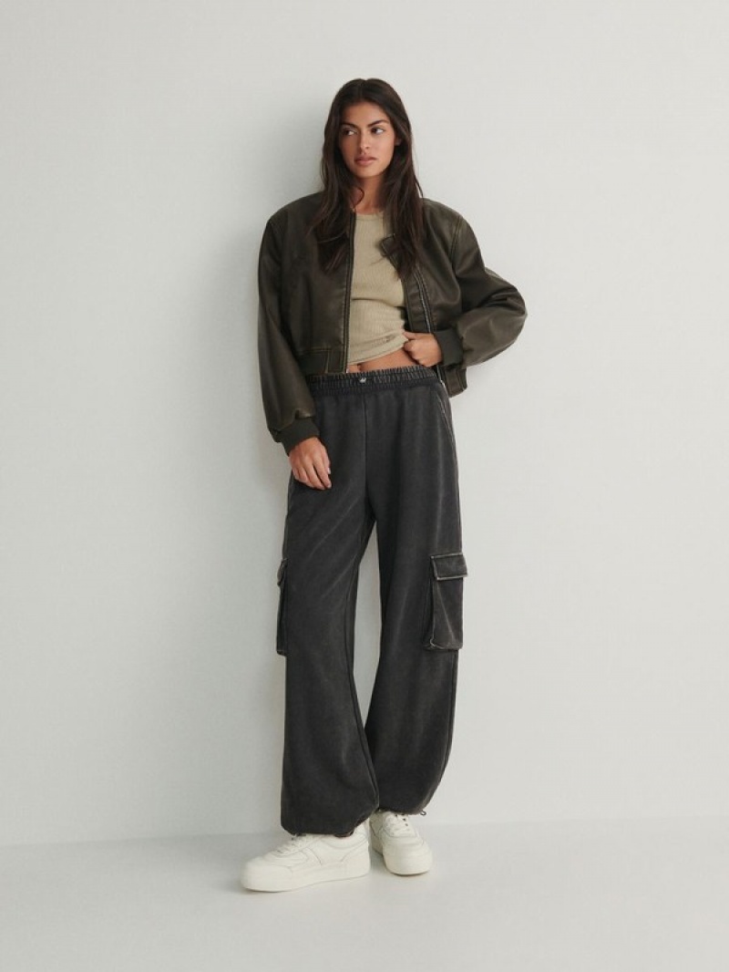 Dark Grey Women's Reserved Cargo Trousers | 12046FCDH