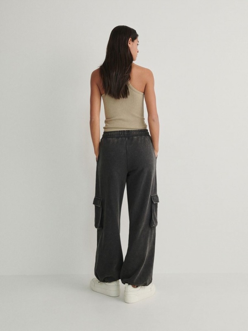 Dark Grey Women's Reserved Cargo Trousers | 12046FCDH