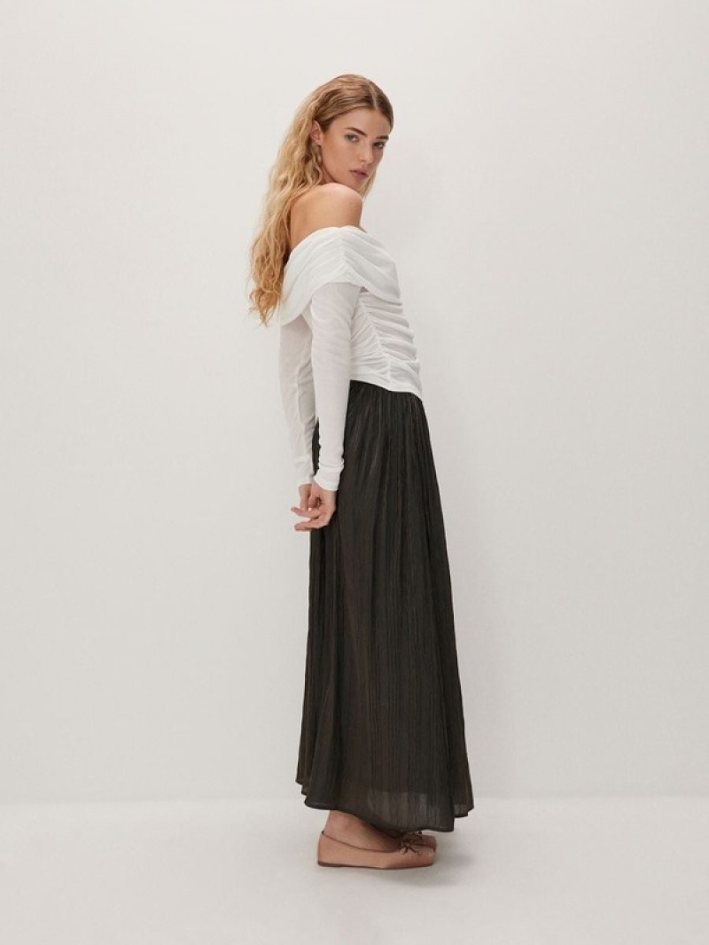 Dark Grey Women's Reserved Cotton Skirts | 45906JMXH