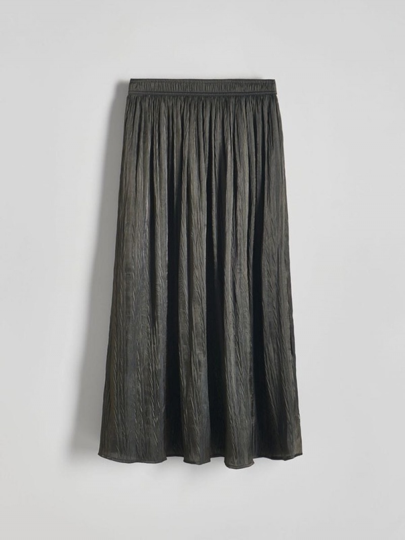 Dark Grey Women's Reserved Cotton Skirts | 45906JMXH