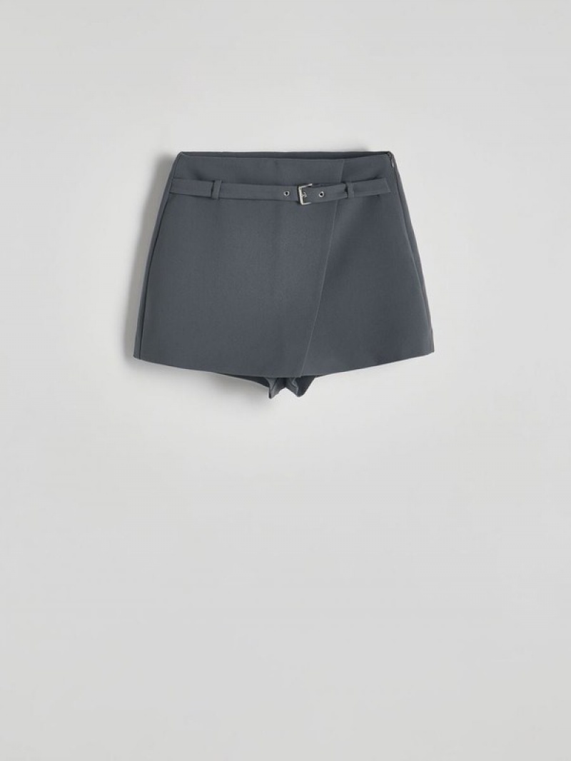 Dark Grey Women's Reserved Skort Shorts | 54739SNUG