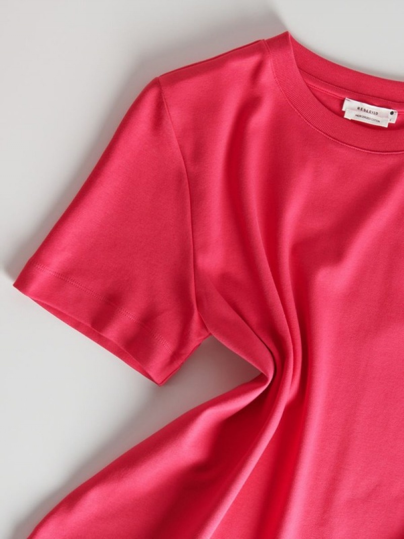 Fuchsia Women's Reserved Mercerised Organic Cotton T-shirts | 16870DVUC