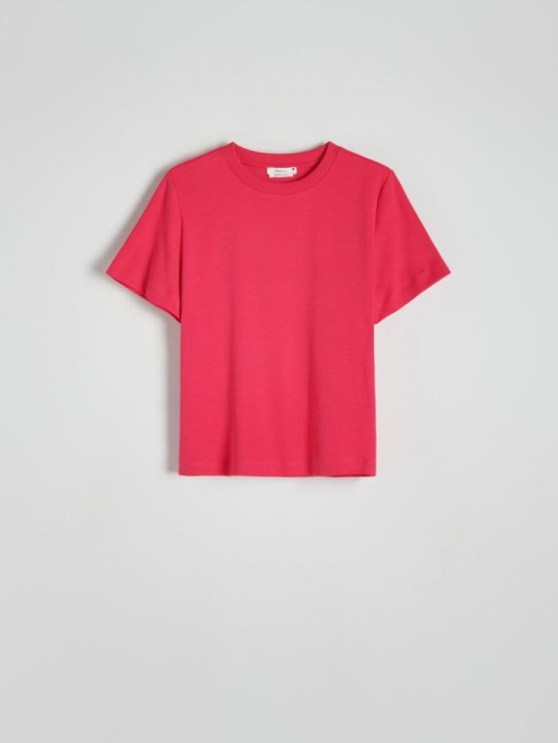 Fuchsia Women's Reserved Mercerised Organic Cotton T-shirts | 30514NTUQ