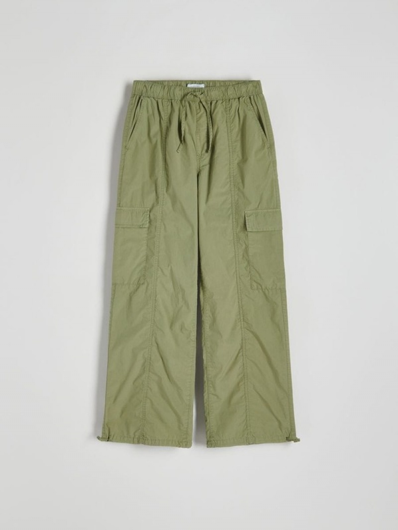 Green Women's Reserved Cargo Trousers | 15784SQFY