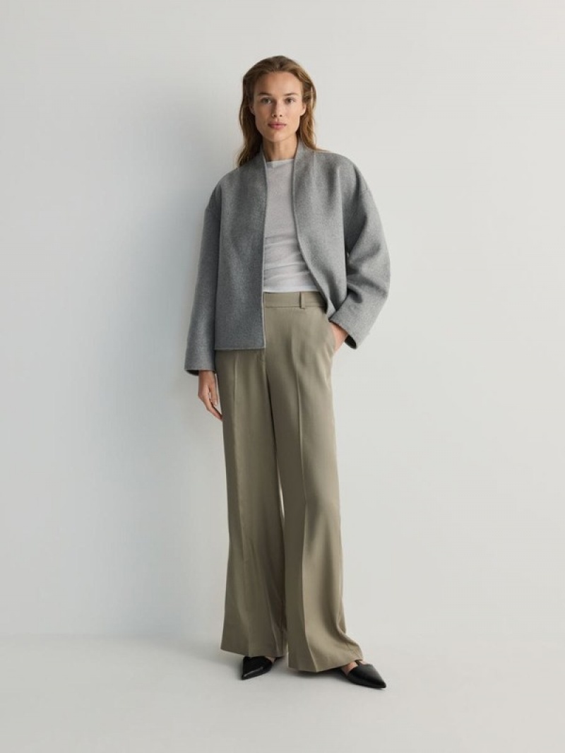 Green Women's Reserved Cargo Trousers | 86314INBK