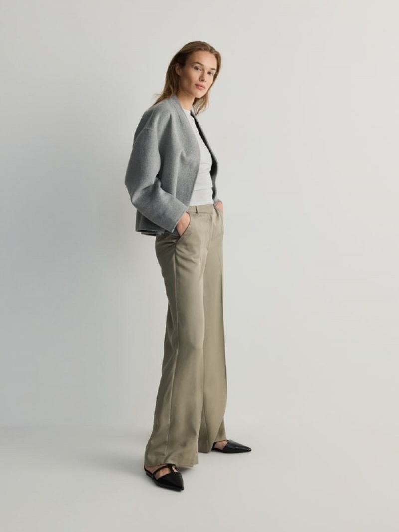 Green Women's Reserved Cargo Trousers | 86314INBK