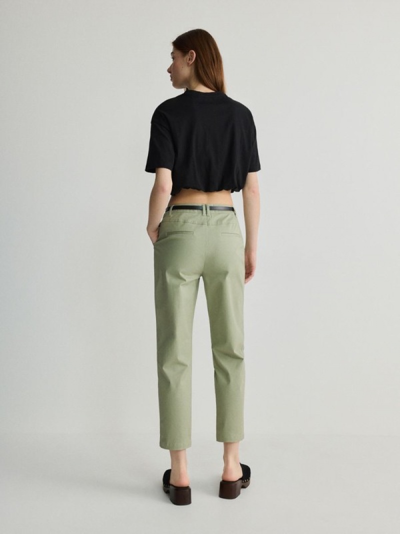 Green Women's Reserved Chino With Trousers | 69207VPSU