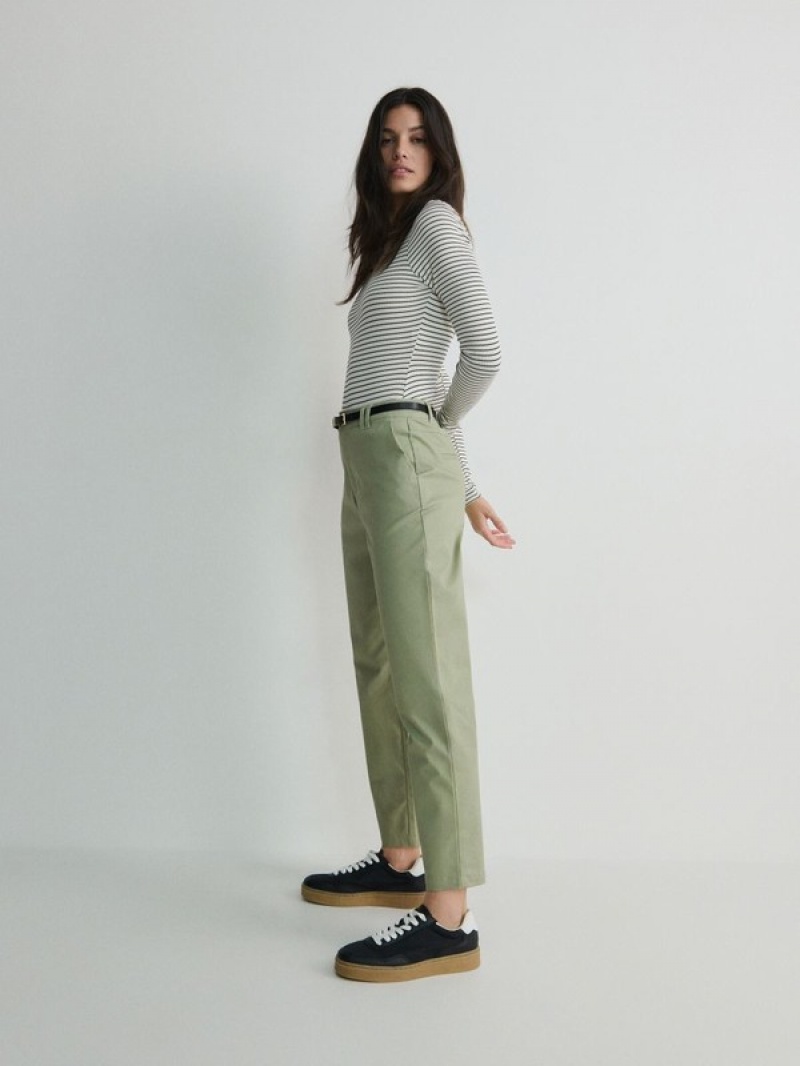 Green Women's Reserved Chino With Trousers | 84056BHUI