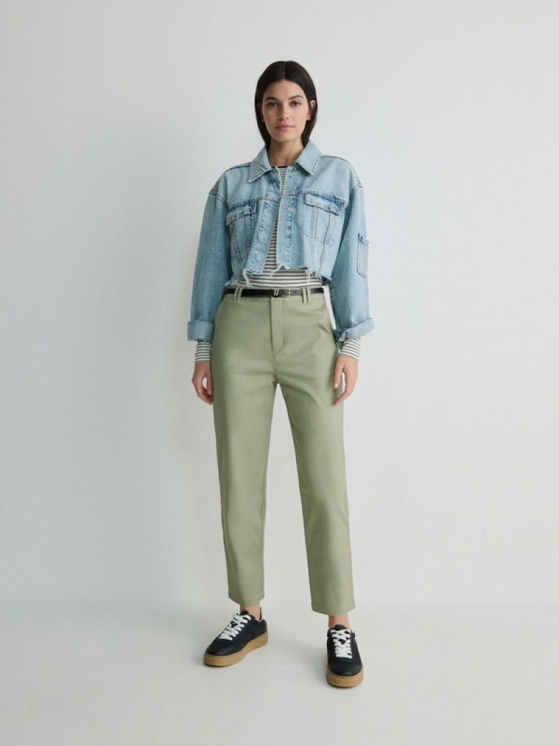 Green Women's Reserved Chino With Trousers | 84056BHUI