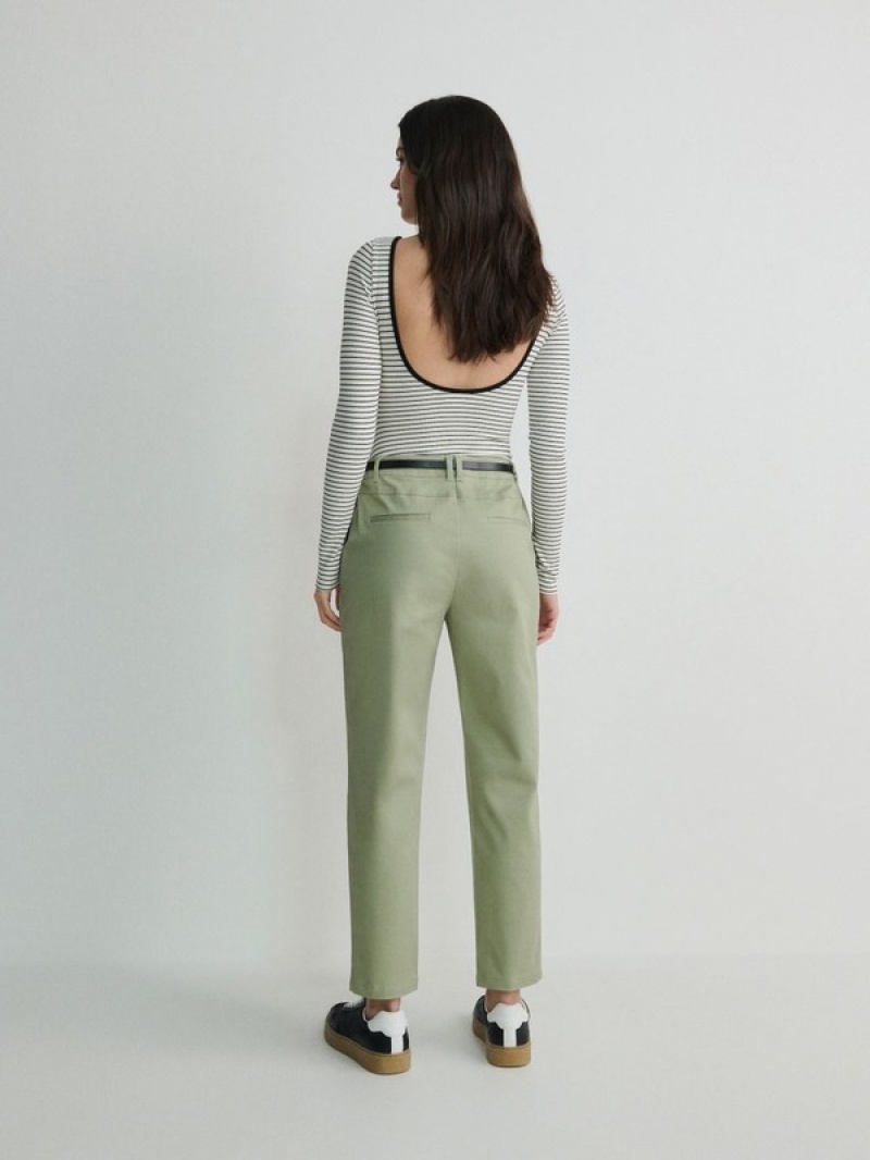 Green Women's Reserved Chino With Trousers | 84056BHUI