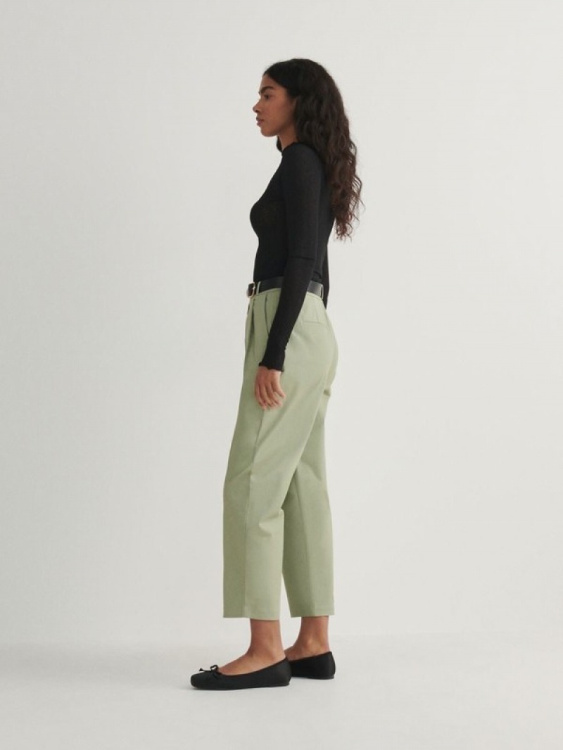 Green Women's Reserved Chino With Trousers | 91604EQCK