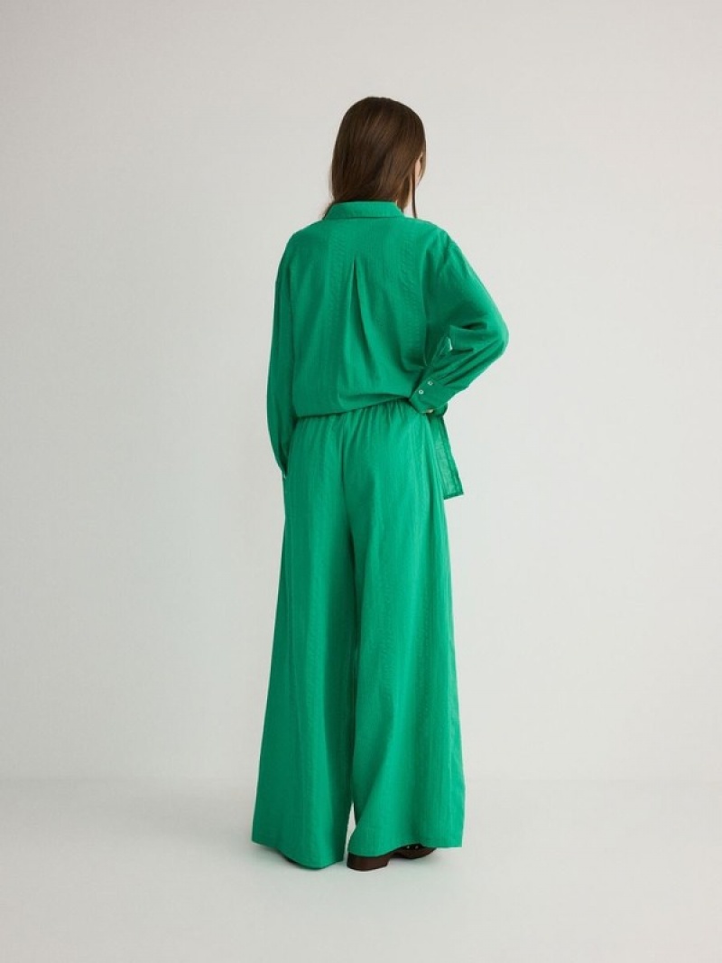 Green Women's Reserved Culotte Trousers | 98342OLBW