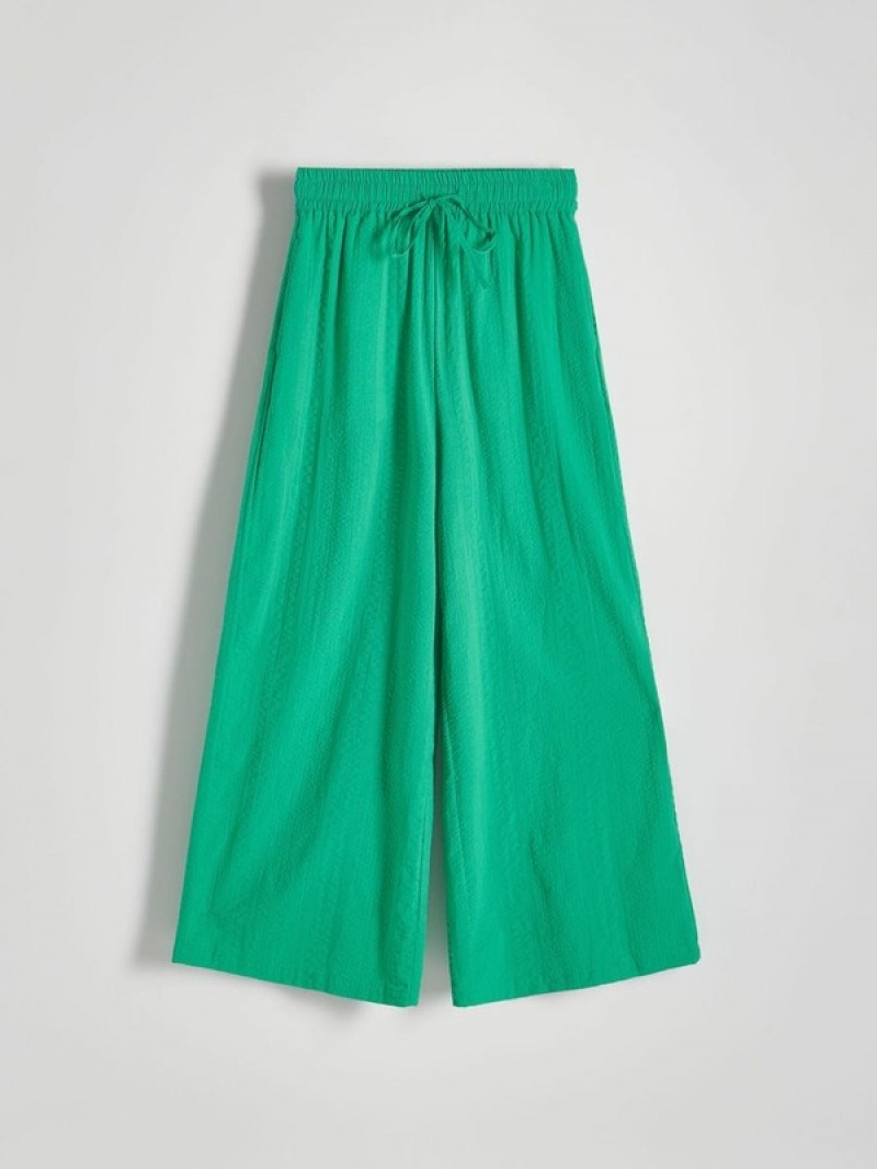 Green Women's Reserved Culotte Trousers | 98342OLBW