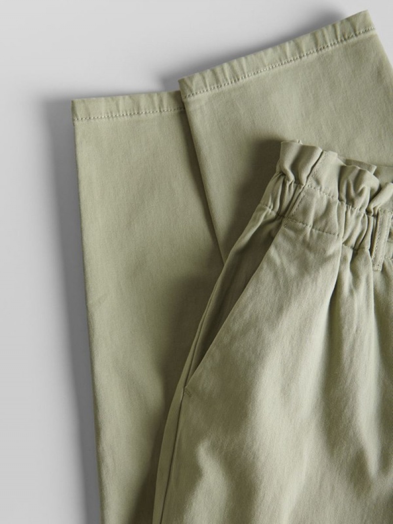 Green Women's Reserved Paperbag Trousers | 78420ZNSA