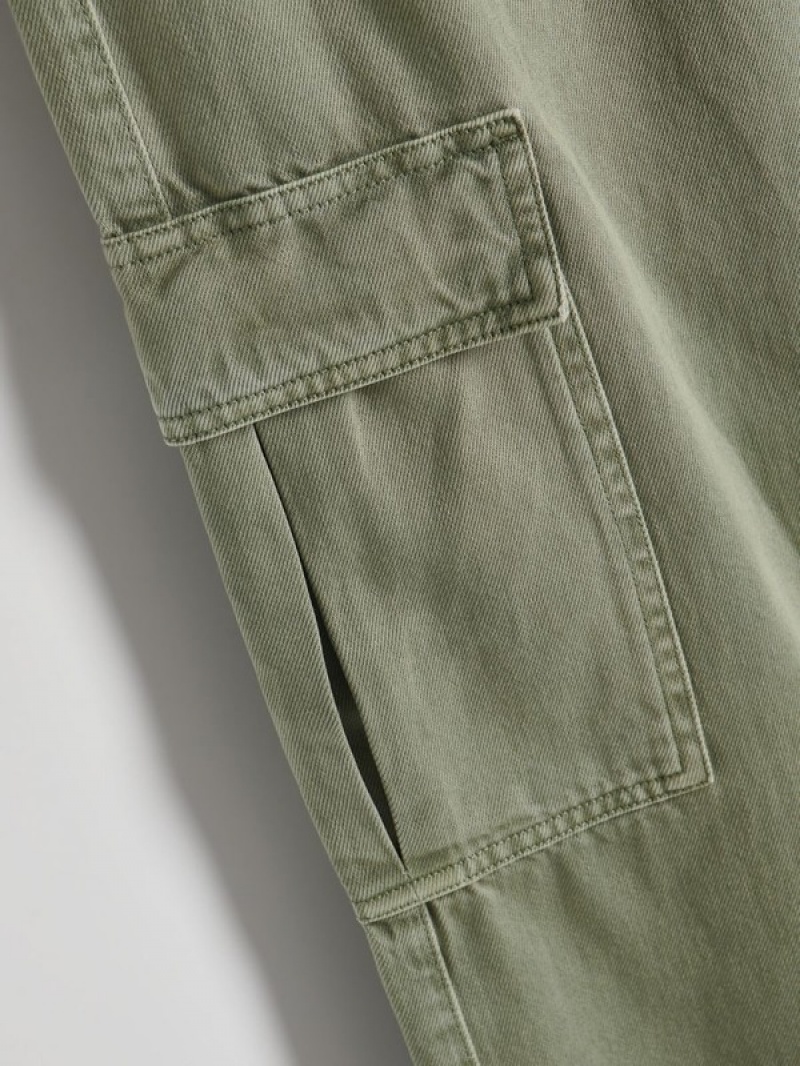 Green Women's Reserved Wide Leg Cargo Jeans | 46105ZBCA